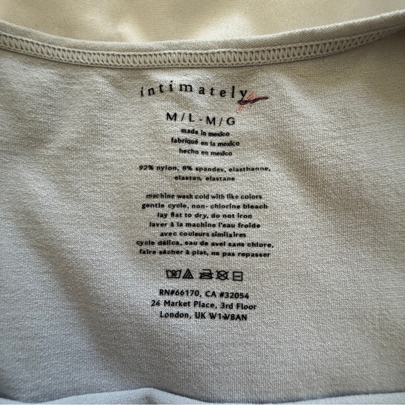 Intimately FP Gray Open Back Long Sleeve Top Size M/L - Picture 4 of 7